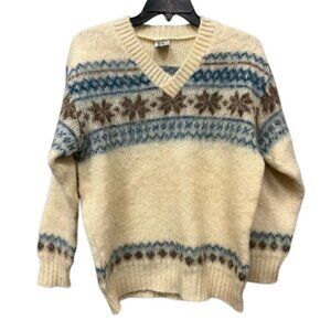 Icesheep 100% Wool V Neck Sweater Made in Iceland MEDIUM